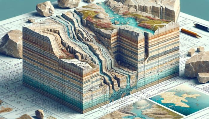 Geological cross-section of UK limestone featuring Carboniferous layers, marine fossils, and calcium carbonate deposits found in Wales, Northern England, and the Midlands.
