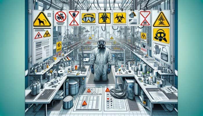 A well-ventilated workspace with safety gear including goggles and gloves; pets and children kept at a safe distance.
