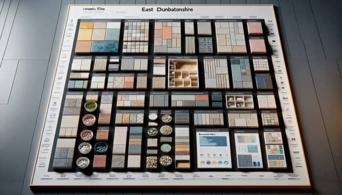 Budget-friendly and eco-friendly ceramic tiles from various brands displayed in a modern East Dunbartonshire home.