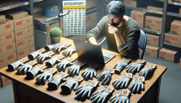 Individual Comparing Prices of PVC Work Gloves Online in Stockport