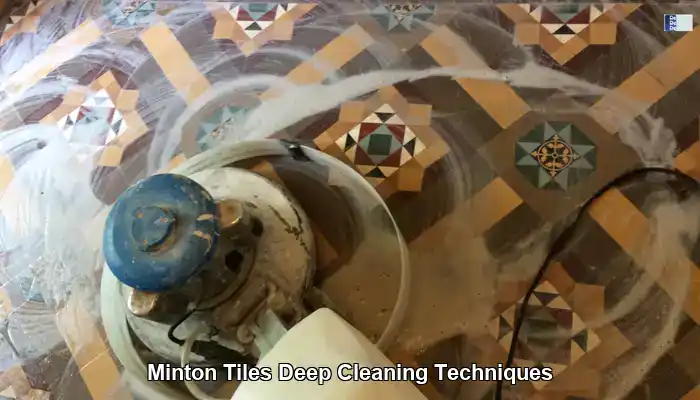 Professional deep cleaning of Minton Victorian tiles to remove ingrained dirt and old sealers