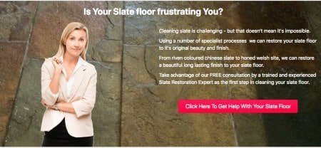 Cleaned slate floor tiles in a Matlock home after professional restoration