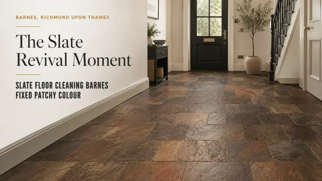 Slate Floor Cleaning: Restoring Patchy Colour in Barnes