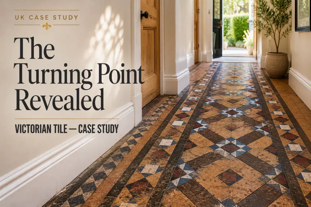 Victorian Tile Floor Hidden Under Years of Neglect