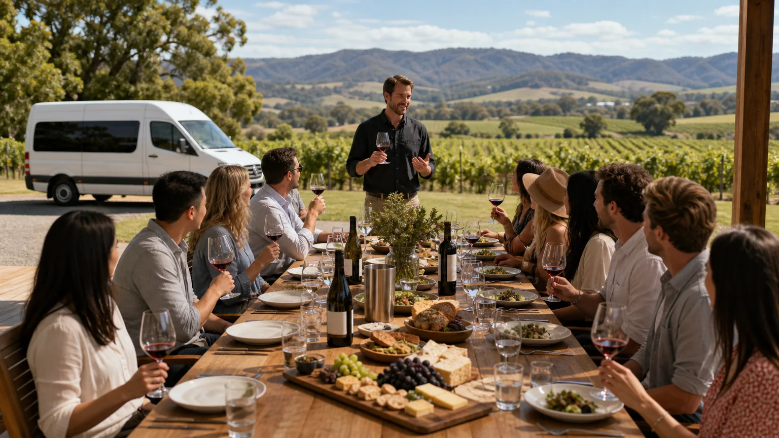 Yarra Valley Wine Tasting Tours: visual reference for 2. Yarra Valley Wine Tasting Tours: Group Experiences for Up to 19 Guests Including Lunch