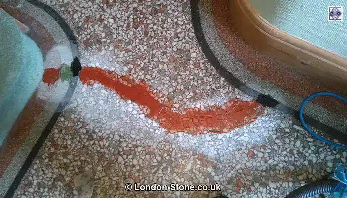 repairing a cracked Terrazzo floor