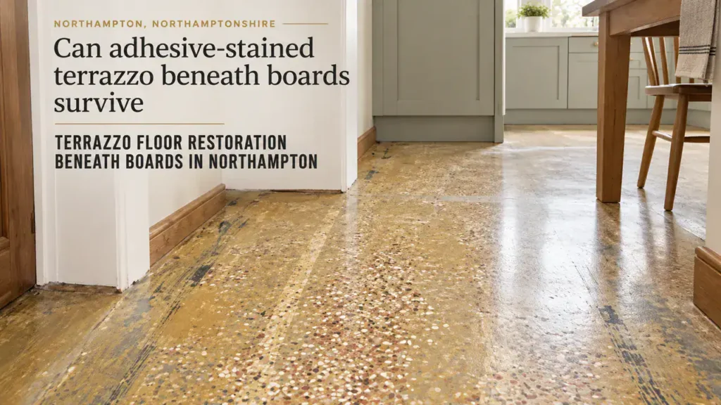 Terrazzo Floor Restoration Under Floorboards in Northampton