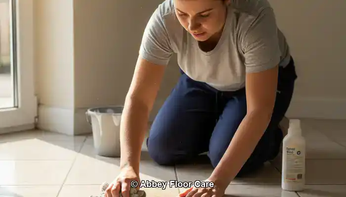 Ceramic tile floor in a Surrey home showing grout lines and surface condition