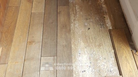 Restored terrazzo floor with a clean, reflective polished finish in Northampton