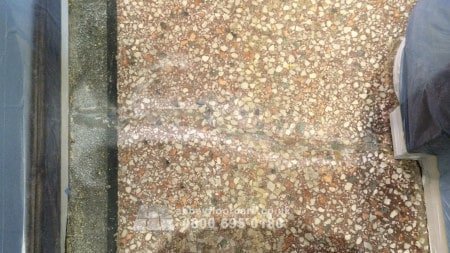 Wider cracks prepared in a Northampton terrazzo floor